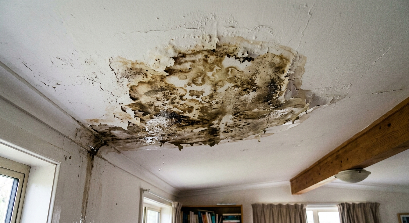 Traces d'humidit&eacute; plafond